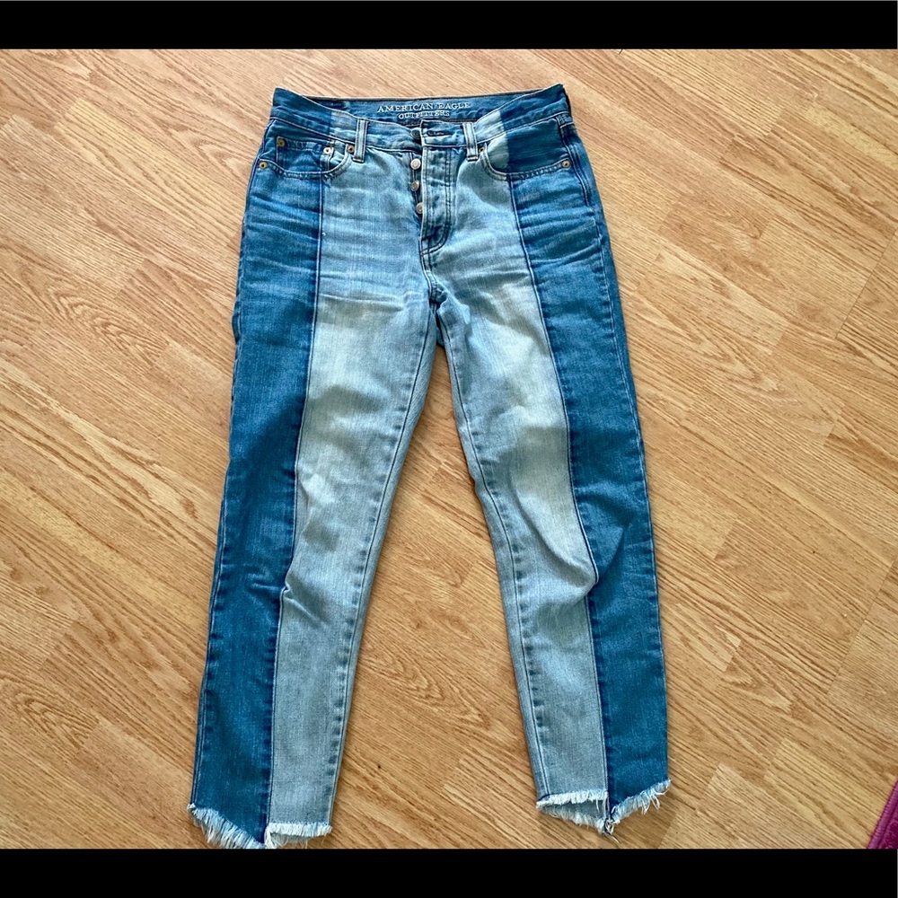 American Eagle cropped hi waisted jeans